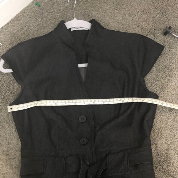 Calvin Klein Black Midi Dress with Button Detail - Picture 10 of 12